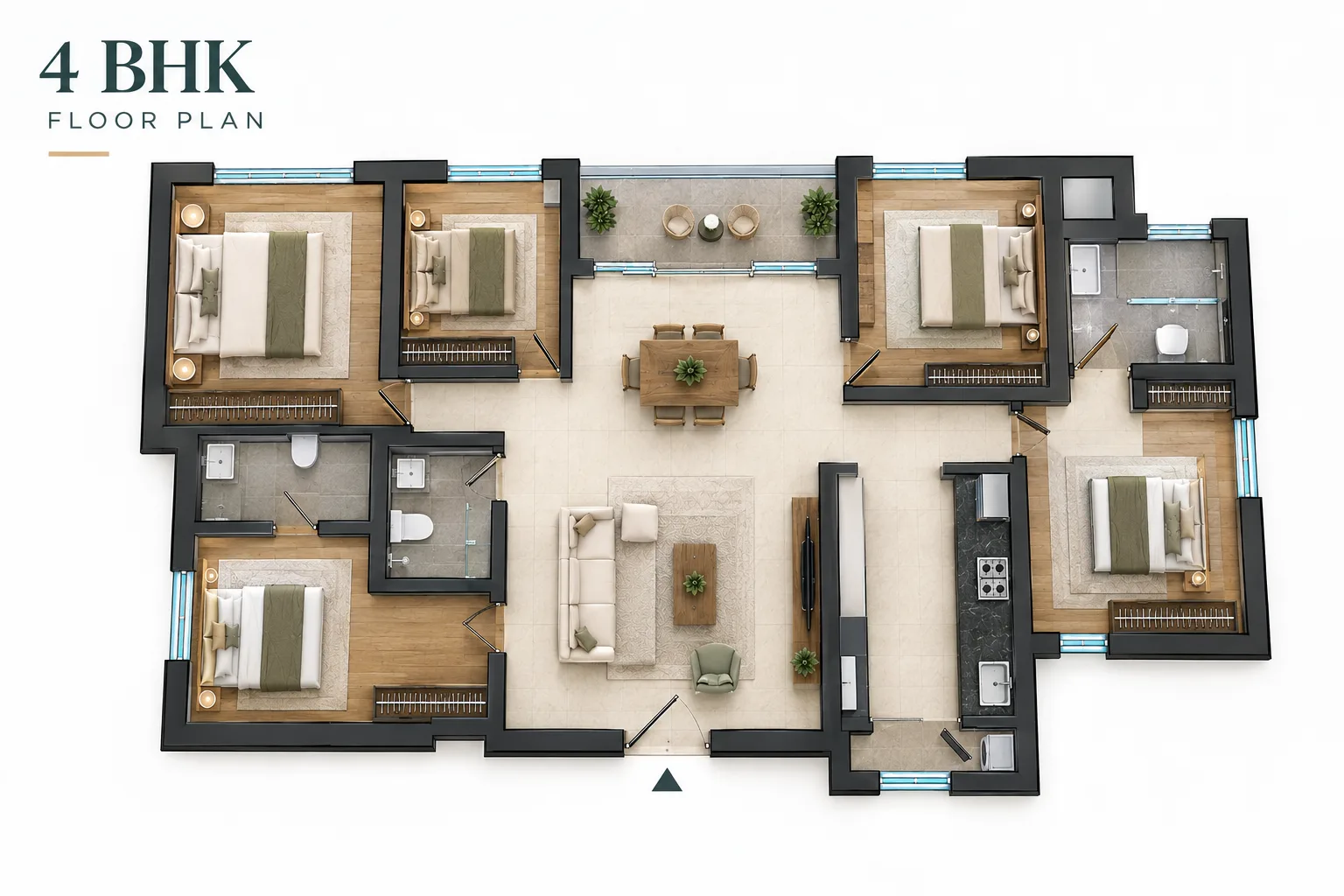 4 BHK Floor Plan